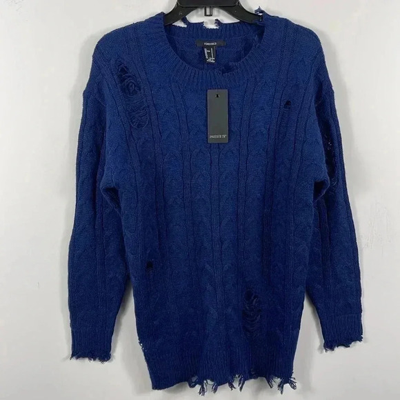 🌟NWT Forever  21 Distressed Sweater S - Picture 1 of 6